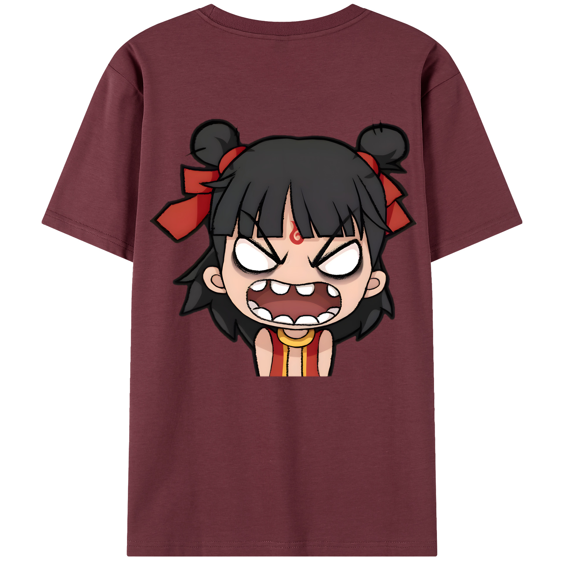 （画像用） Ne Zha 2 ナタ 魔童の大暴れ 綿100％半袖Tシャツ（背面プリント）